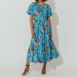 Cleobella Organic Cotton Misha Ankle Cutout Maxi Dress in Calypso